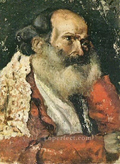 ひげを生やした男の肖像 1895年 パブロ・ピカソ油絵